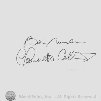 Signature: Claudette Colbert.
