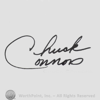 Signature: Chuck Connors.