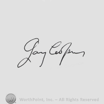Signature: Gary Cooper.