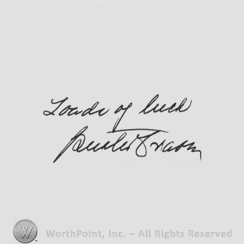 Signature: Buster Crabbe.