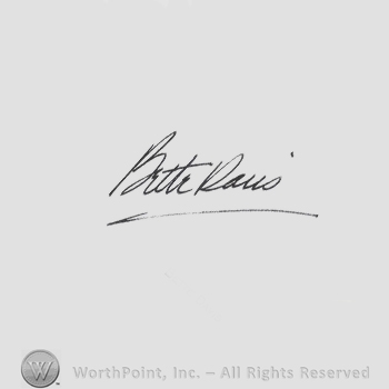 Signature: Bette Davis.