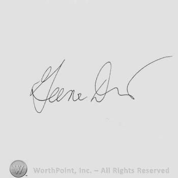 Signature: Geena Davis.