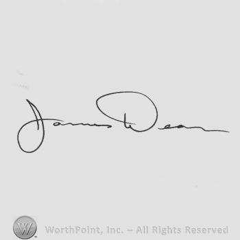 Signature: James Dean.
