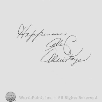 Signature: Alice Faye.