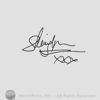Signature: Sherilyn Fenn.