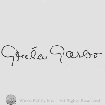 Signature: Greta Garbo.