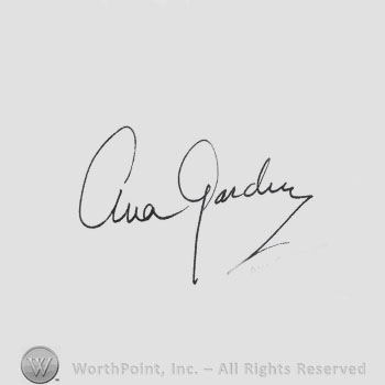 Signature: Ava Gardner.