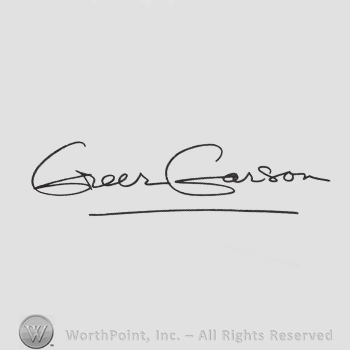 Signature: Greer Garson.
