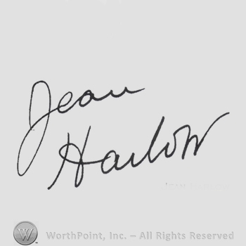 Signature: Jean Harlow.