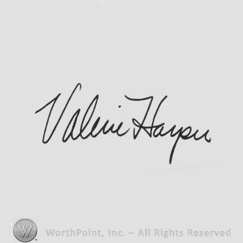 Signature: Valerie Harper.