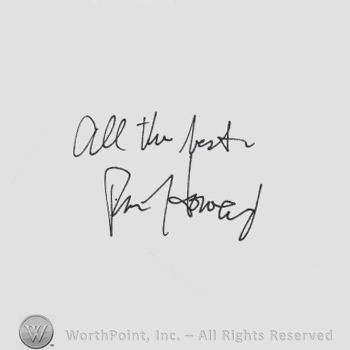 Signature: Ron Howard.