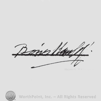 Signature: Boris Karloff.