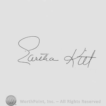 Signature: Eartha Kitt.