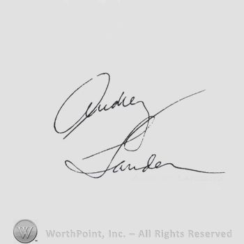 Signature: Audrey Landers.