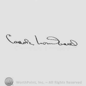 Signature: Carole Lombard.