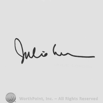 Signature: Julie London.