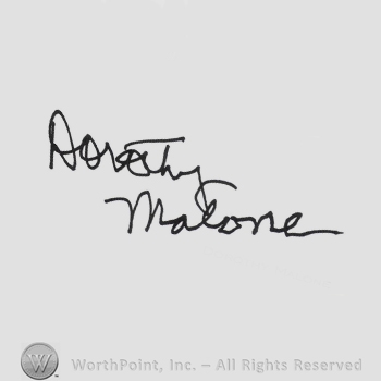 Signature: Dorothy Malone.