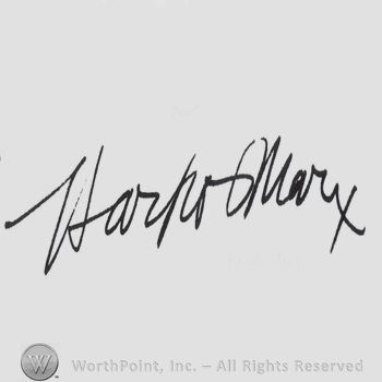 Signature: Harpo Marx.