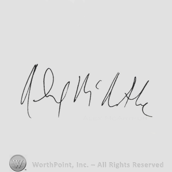 Signature: Alex McArthur.