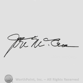 Signature: Joel McCrea.