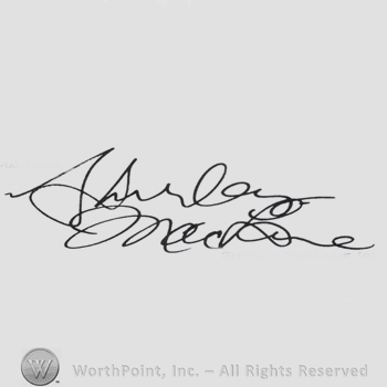Signature: Shirley MacLaine.