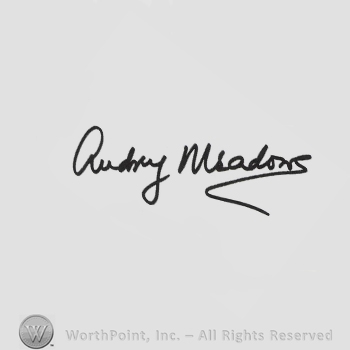 Signature: Audrey Meadows.