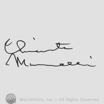 Signature: Vincente Minelli.