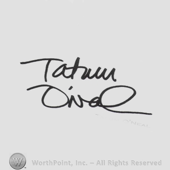 Signature: Tatum O'Neal.