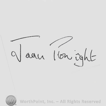 Signature: Joan Plowright.