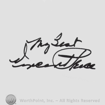 Signature: Vincent Price.