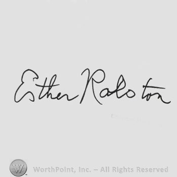 Signature: Esther Ralston.