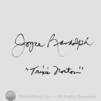 Signature: Joyce Randolph.