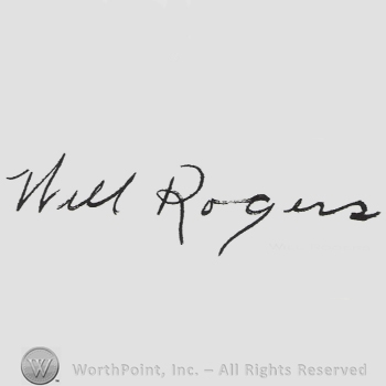 Signature: Will Rogers.