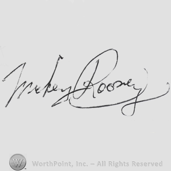 Signature: Mickey Rooney.
