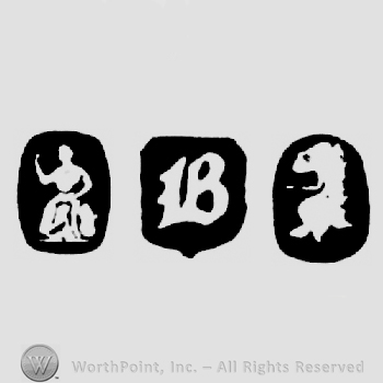 Britannia and date-letter B and Lion's Head Erased