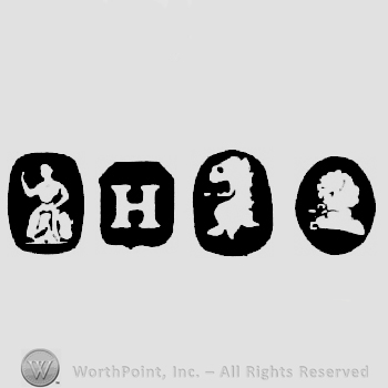 Britannia and date-letter H and Lion's Head Erased and Duty Mark