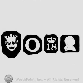 Leopard's Head Crowned and date-letter O and Crown and Duty Mark