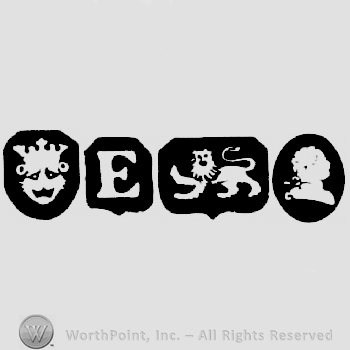 Leopard's Head Crowned and date-letter E and Lion Passant and Duty Mark