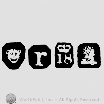 Leopard's Head  and date-letter r and Crown and Duty Mark