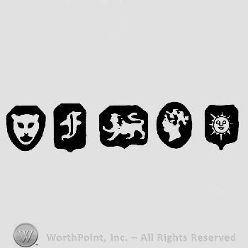 Leopard's Head and date-letter F and Lion Passant and Duty Mark and Sun in Splendour