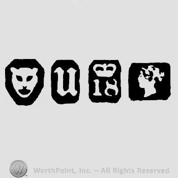 Leopard's Head  and date-letter u and Crown +18 and Duty Mark