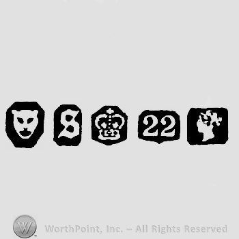 Leopard's Head  and date-letter s and Crown +22 and Duty Mark