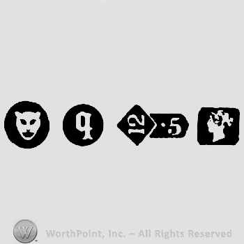 Leopard's Head  and date-letter q and Carat Mark 12-5 and Duty Mark