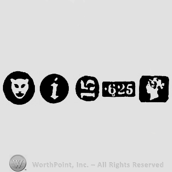 Leopard's Head  and date-letter i and Carat Mark 15-625 and Duty Mark