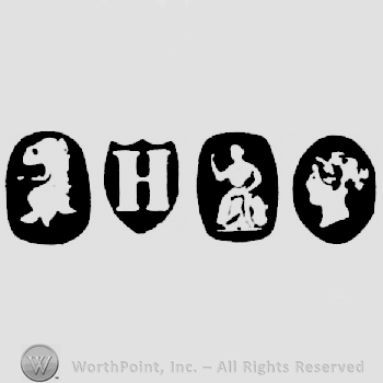 Lion's Head and date-letter H and Britannia and Duty Mark