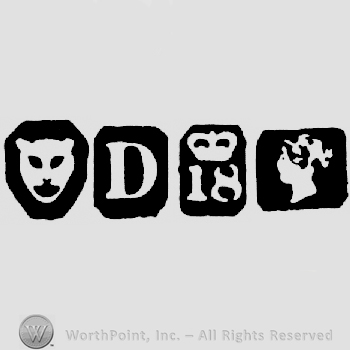 Leopard's Head and date-letter D and Crown +18 and Duty Mark