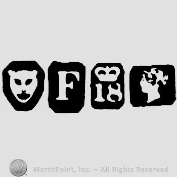 Leopard's Head and date-letter F and Crown +18 and Duty Mark