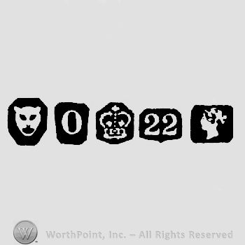 Leopard's Head and date-letter O and Crown +22 and Duty Mark