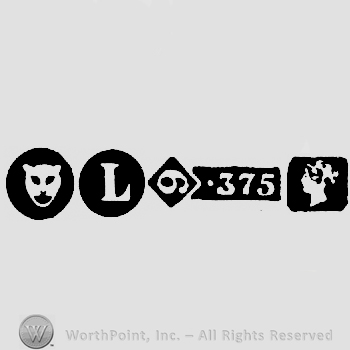 Leopard's Head and date-letter L and Carat Mark 9-375 and Duty Mark