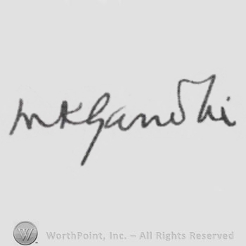 Signature: Mohandas K. Ghandi.